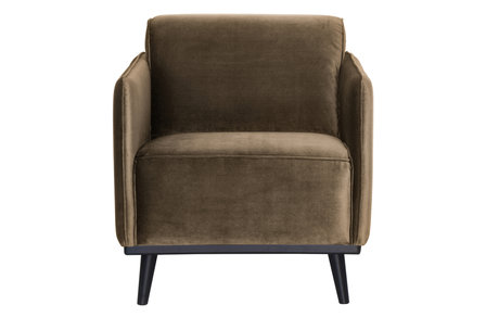 Statement fauteuil met arm fluweel taupe