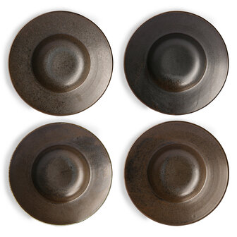 HKLIVING home chef ceramics: pasta plate rustic black