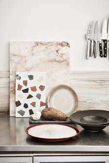 HKLIVING home chef ceramics: pasta plate rustic black