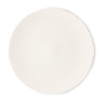 HKLIVING Kyoto ceramics: japanese large dinner plate white speckled