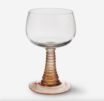 HKLIVING swirl wine glass high, nude