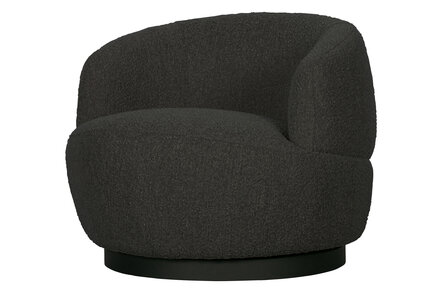 Bepurehome Woolly draaifauteuil boucl&eacute; antraciet gem&ecirc;leerd