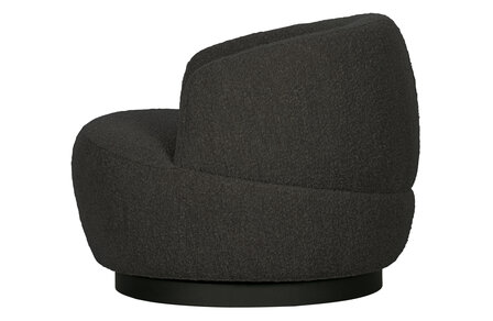 Bepurehome Woolly draaifauteuil boucl&eacute; antraciet gem&ecirc;leerd