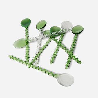 HKLIVING the emeralds: twisted glass spoons, green/clear (set of 4)