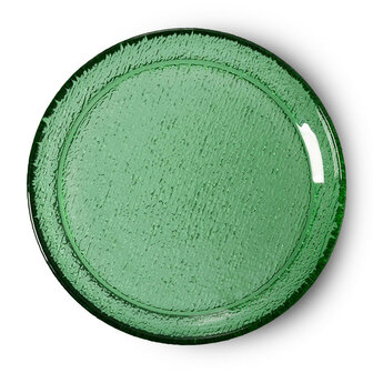 HKLIVING the emeralds: glass side plate, green