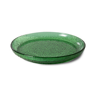 HKLIVING the emeralds: glass side plate, green