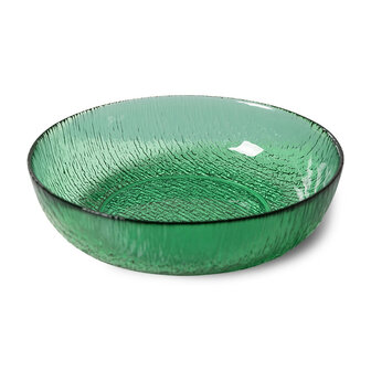 HKLIVING the emeralds: glass salad bowl, green