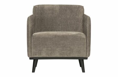 BePureHome Statement Fauteuil Met Arm Brede Platte Rib Clay