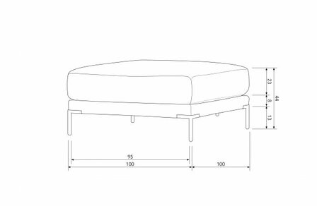 Vtwonen Couple Poef 100cm Zand