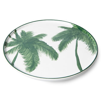 HKLIVING porcelain dinner plate palms, green