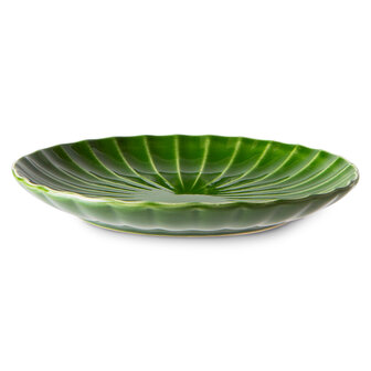 the emeralds: ceramic side plate ribbed, green (set of 2)