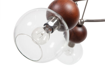 Bepurehome Babble Hanglamp 3 Bollen Glas Walnoot