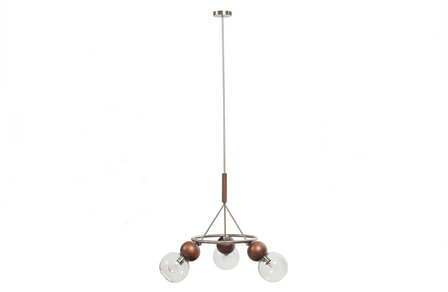 Bepurehome Babble Hanglamp 3 Bollen Glas Walnoot