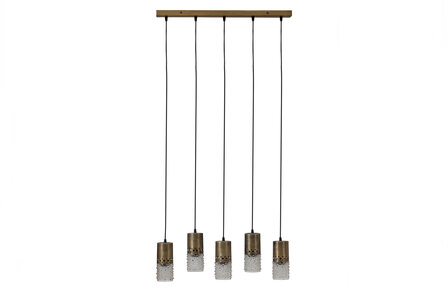 Bepurehome Sprinkle Hanglamp 5 Lampen Glas Antique Brass