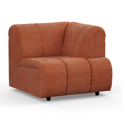 Hkliving Wave couch: Element Right High Arm, Corduroy Rib, Dust Orange