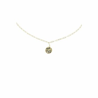 Zusss schakelketting met muntje spikkels/goud