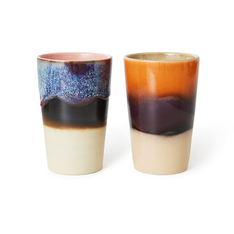 HKLIVING 70s ceramics: Tea mugs dusk (set of 2)