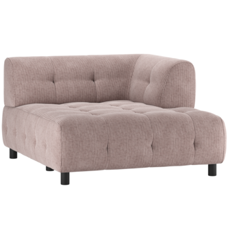 Woood Louis 1,5-Zits Chaise Longue Met Arm Rechts Ribstof Mauve