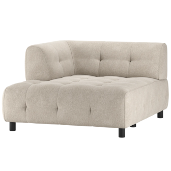 Woood Louis 1.5 Zits Chaise Longue Met Arm Links Platweef Powder