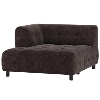 Woood Louis 1.5 Zits Chaise Longue Met Arm Links Platweef Coffee