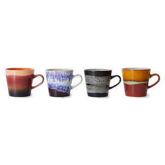 70s ceramics: americano mugs, friction (set of 4)