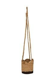 ZUSSS PLANTEN HANGMAND &Oslash;16CM JUTE BRUIN/ZWART