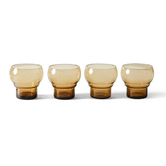 HKLIVING 70s glassware: bulb glasses, amber (set of 4)