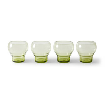 HKLIVING 70s glassware: bulb glasses, mint green (set of 4)