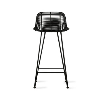 HKLIVING rattan barstool black