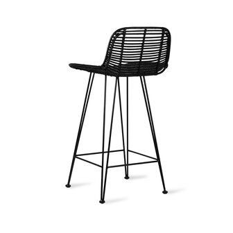 HKLIVING rattan barstool black