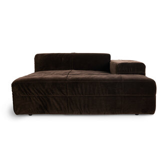 HKLIVING Brut Sofa Element Right Divan Royal Velvet, Espresso