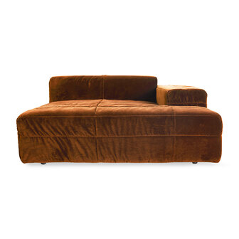 HKLIVING Brut Sofa Element Right Divan Royal Velvet, Caramel