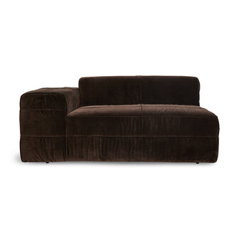 HKLIVING Brut Sofa Element Left Royal Velvet, Espresso