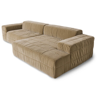 HKLIVING Brut Sofa Element Left Royal Velvet, Cream