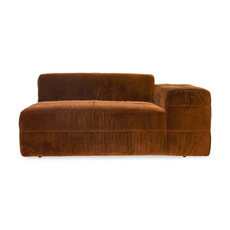 HKLIVING Brut Sofa Element Right Royal Velvet, Caramel