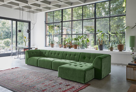 HKLIVING Vint Couch Element Left Royal Velvet, Green