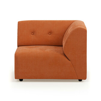 HKLIVING Vint Couch Element Right Corduroy Rib, dusty orange