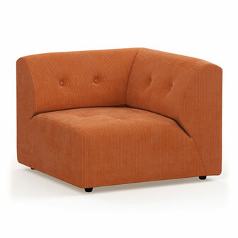 HKLIVING Vint Couch Element Right Corduroy Rib, dusty orange