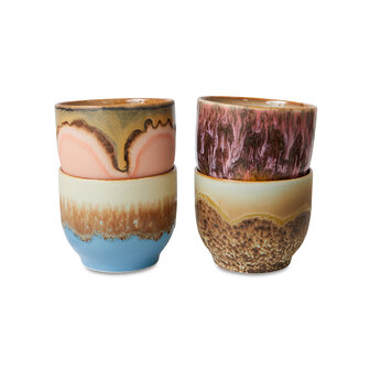 HKLIVING 70s ceramics: Caf&eacute; Cups Lagoon Set Of 4