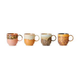 HKLIVING 70s ceramics cafe cups cape, set van 4