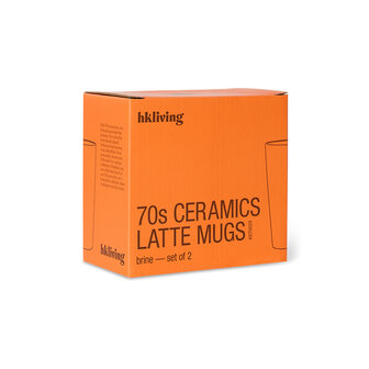 HKLIVING 70s ceramics: latte mugs, brine (set of 2)