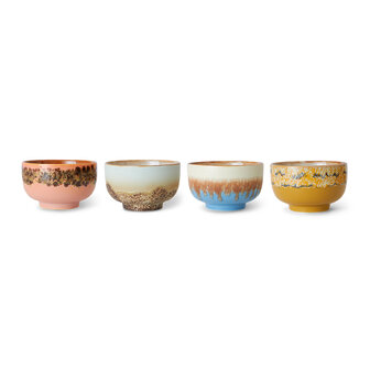 HKliving 70s ceramics noodle bowls, seabreeze (set van 4)