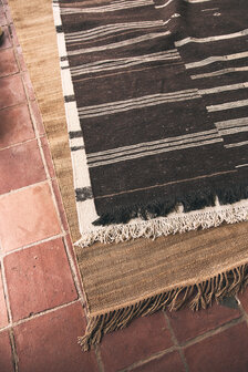 HKLIVING Striped Woolen Kelim Brown 150x240cm