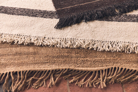 HKLIVING Striped Woolen Kelim Cream 200x300cm