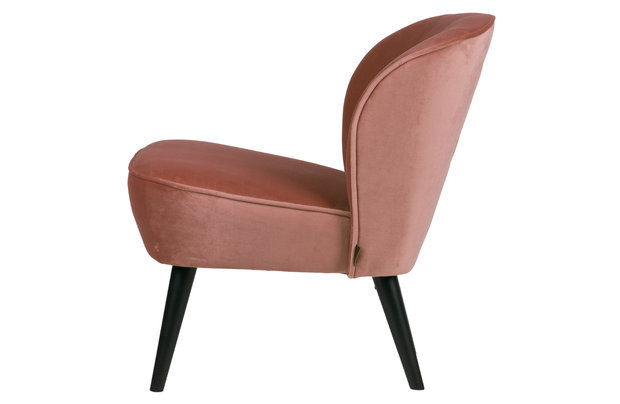 fauteuil fluweel oud roze - Natuurlijk Wonen