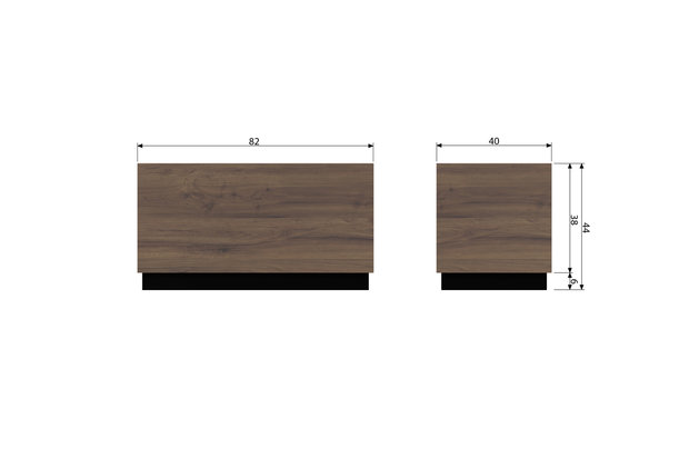 Block bijzettafel grenen walnoot 40x82 [fsc]