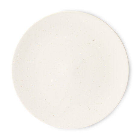 HKLIVING Kyoto ceramics: japanese large dinner plate white speckled