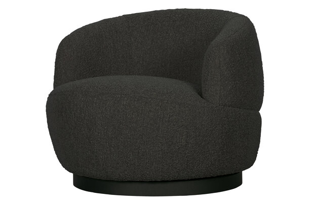 Bepurehome Woolly draaifauteuil bouclé antraciet gemêleerd