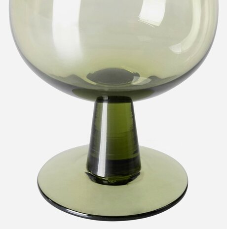 HKLIVING The emeralds: wine glass low, olive green (set of 4)