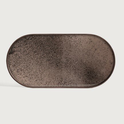 Ethnicraft Bronze mirror tray oblong 